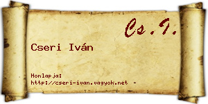 Cseri Iván névjegykártya