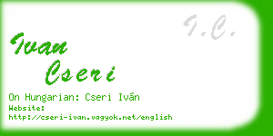 ivan cseri business card